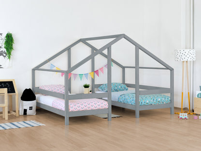 House bed Villy - wooden children's bed for 2 - duo bed house