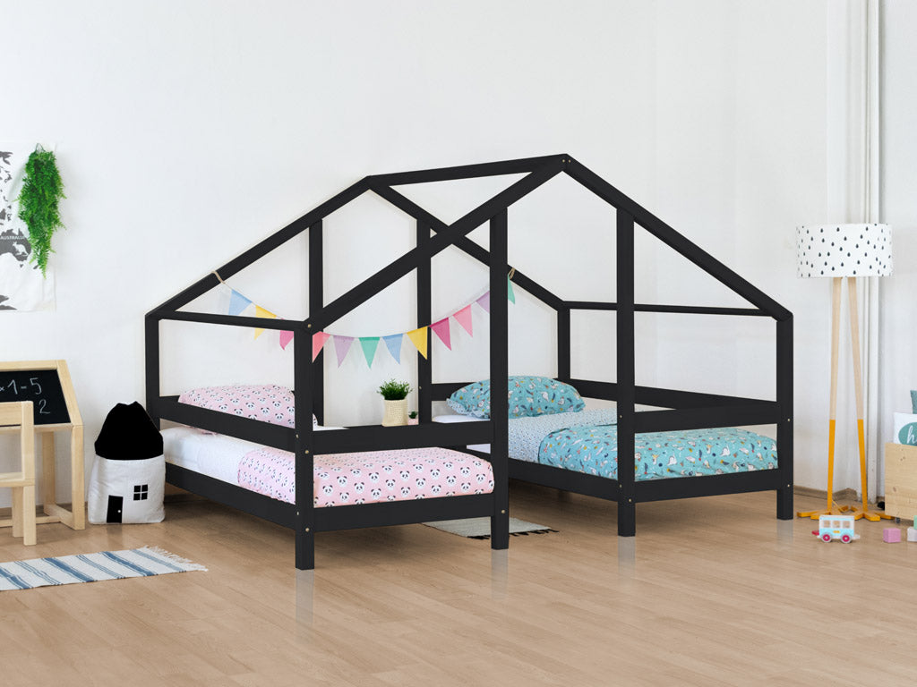 House bed Villy - wooden children's bed for 2 - duo bed house