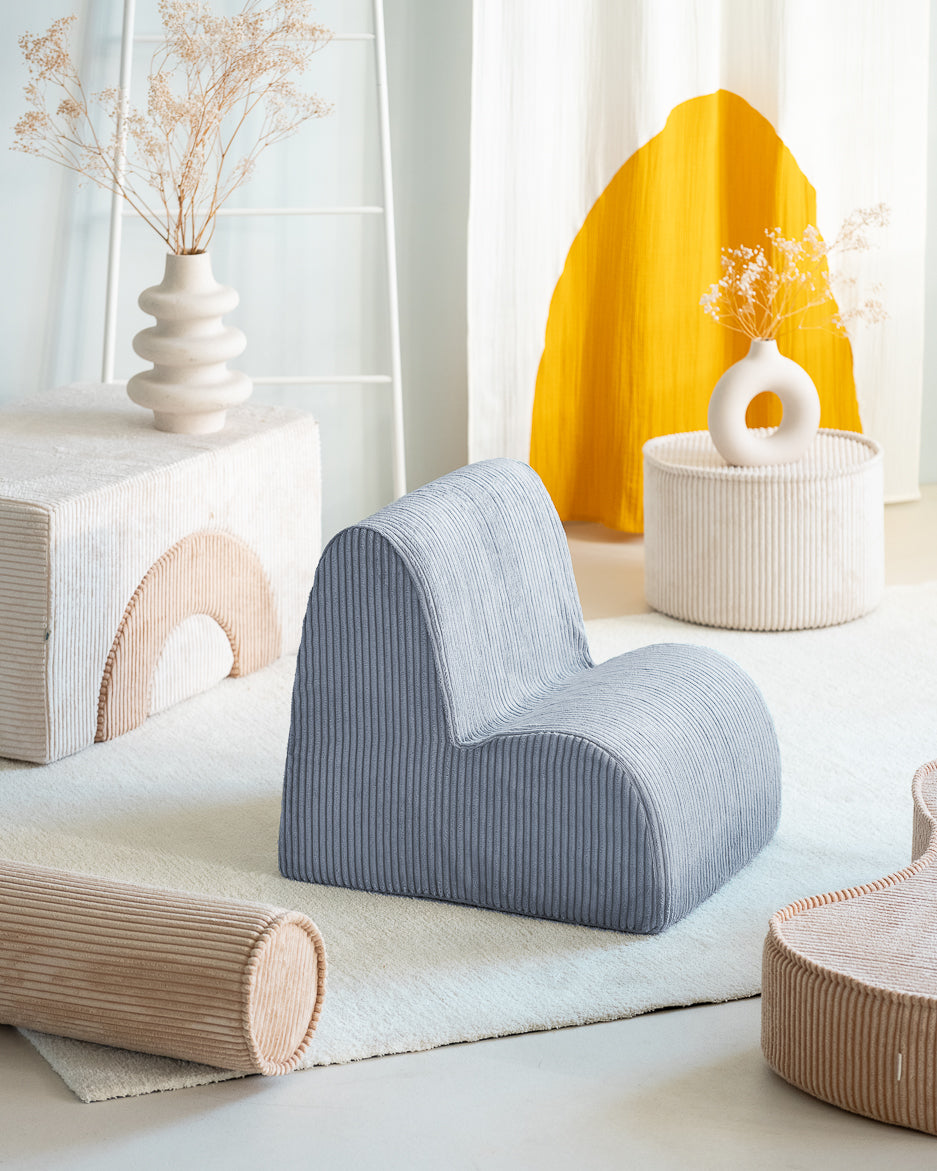 Wigiwama Blueberry Blue Cloud Chair  - ribstof kinderstoel