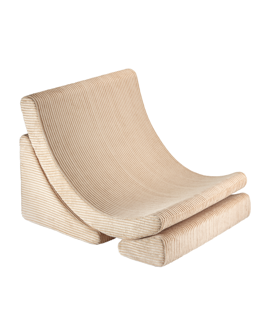 Wigiwama Moon Chair - brown sugar ribbed fabric