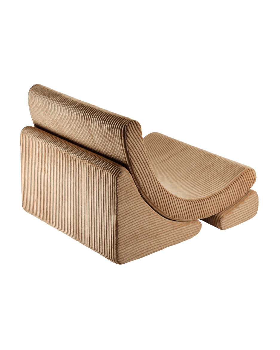 Wigiwama Toffee Moon Chair - ribstof loungestoel