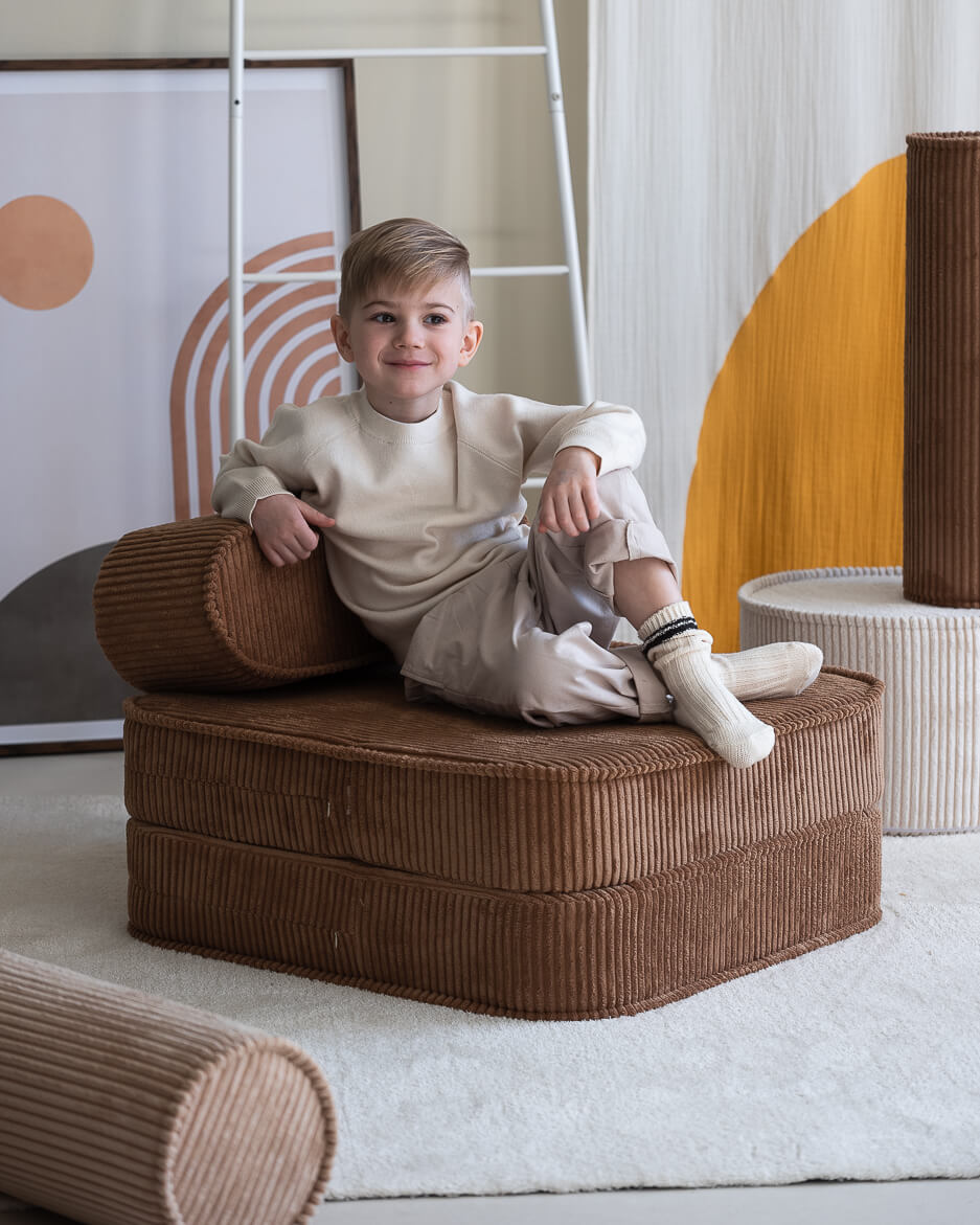 Wigiwama Toffee Flip Chair - ribstof kinderstoel