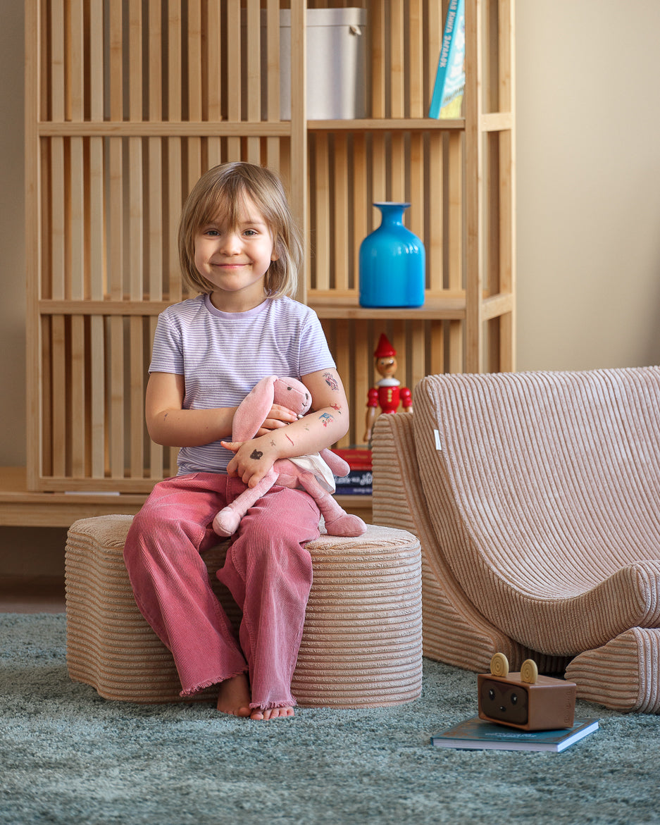 Wigiwama Brown Sugar Cloud Pouffe - ribstof poef