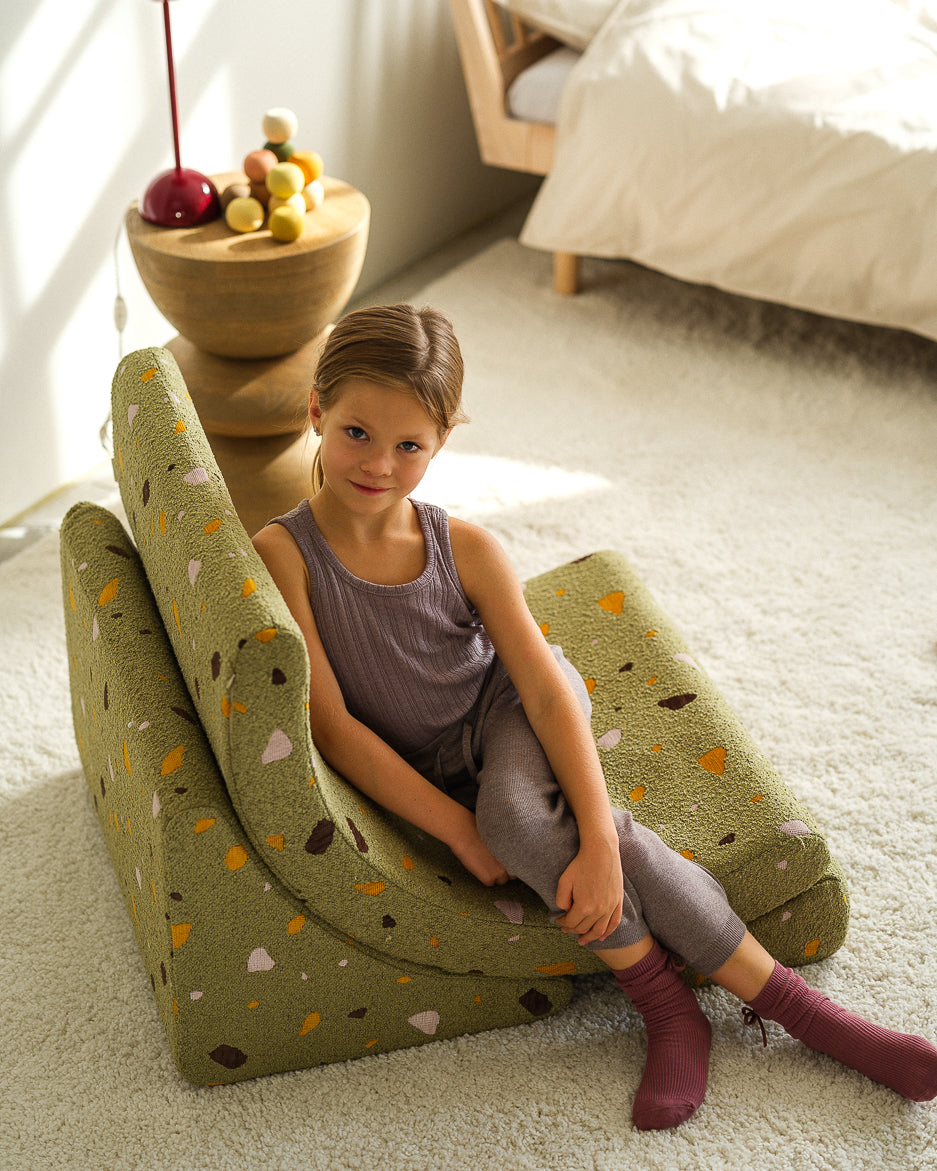 Wigiwama Terrazzo Moss Moon Chair - geweven loungestoel