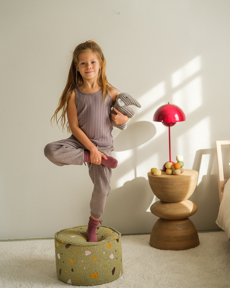 Terrazzo Moss Pouffe