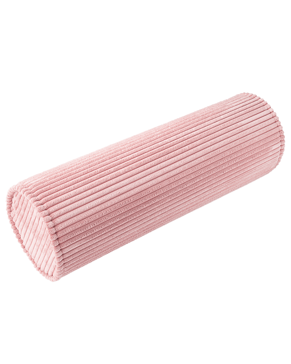 Wigiwama Pink Mousse Roll Cushion - ribstof kussen