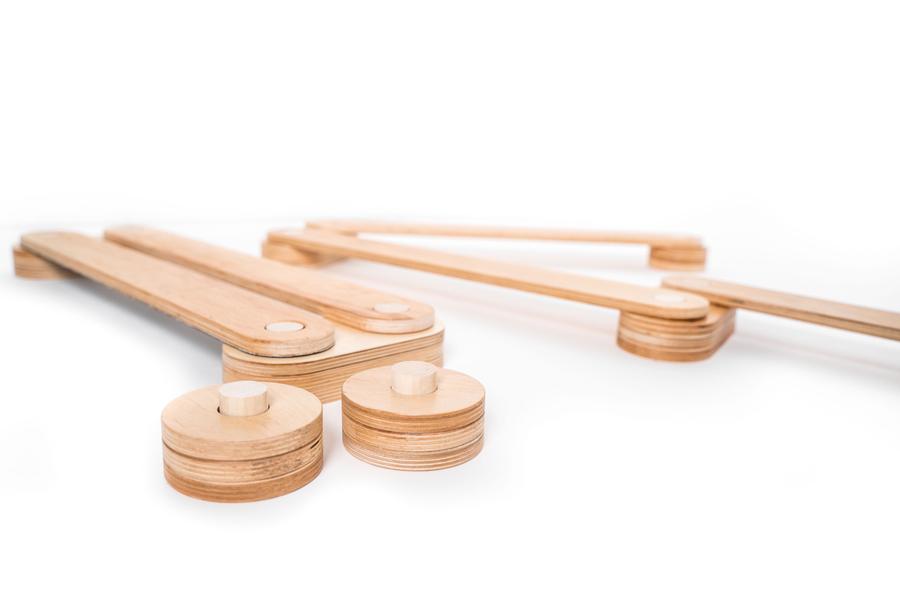 Jindl balansbalken - set van 6 - hout