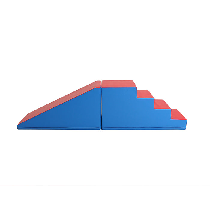 A fun Soft Play Step and Slide Set - Mega Fun Slider with two steps on it.