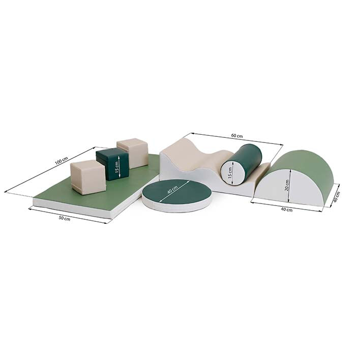 Measurements for the green IGLU foam play set