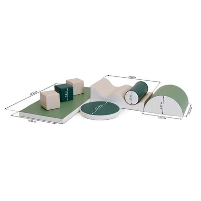 Measurements for the green IGLU soft play set