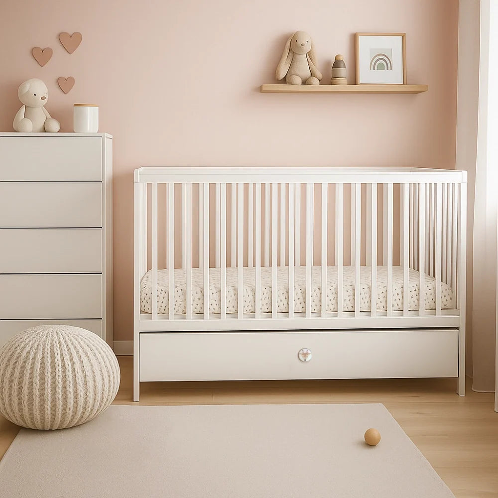 ATB DODO ledikant 120 × 60 cm met lade – wit (onderdeel van 2-delige set)