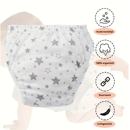 Potty training pants - blue with giraffe print