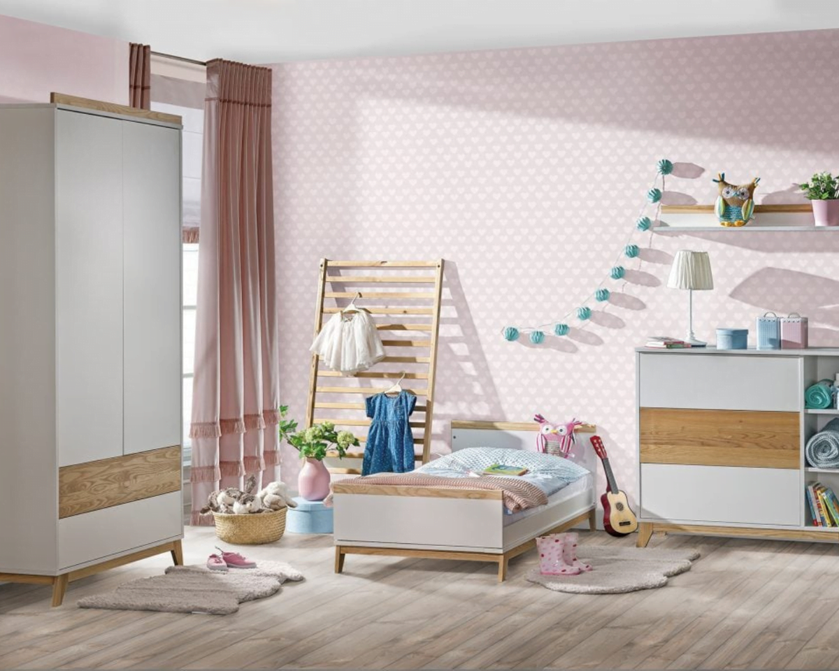 ATB NORDIK commode met verschoonblad – wit/essen