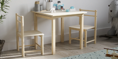 ATB ECO kindertafel met 2 stoelen – naturel