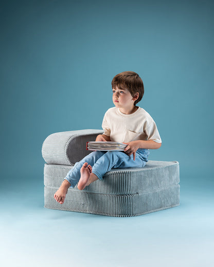 Wigiwama Peppermint Green Flip Chair - ribstof kinderstoel