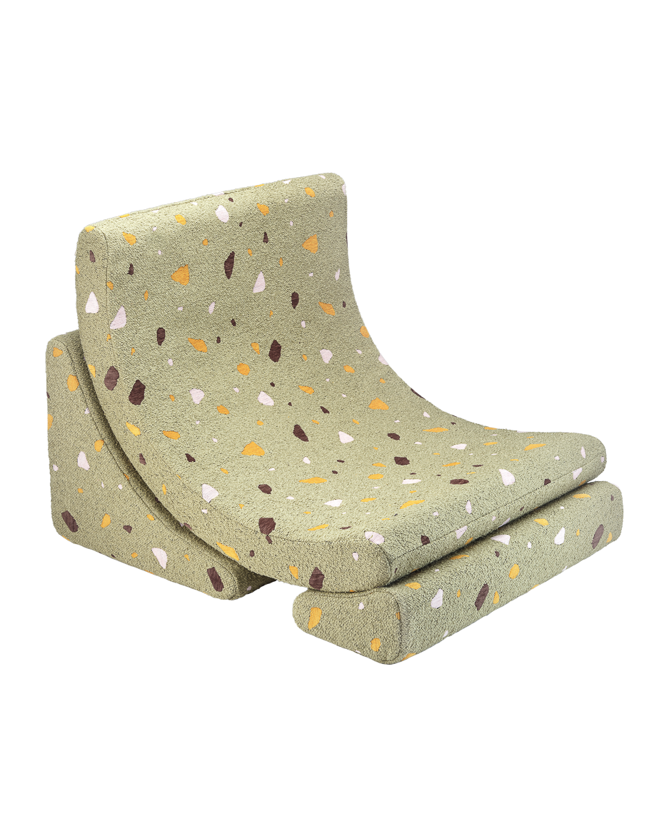 Wigiwama Terrazzo Moss Moon Chair - geweven loungestoel