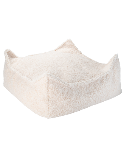 Wigiwama Cream White Square Ottoman - teddystof poef