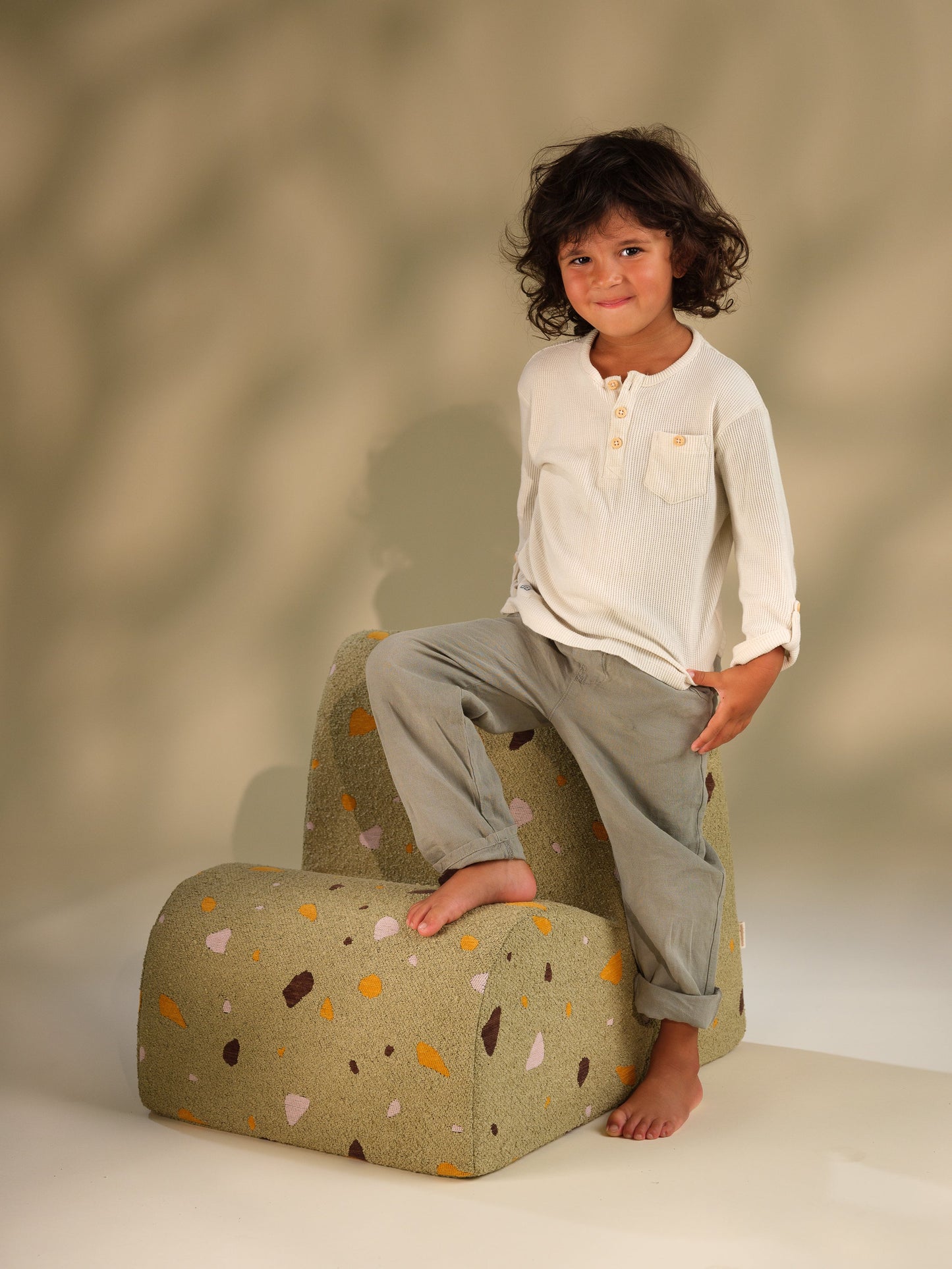 Wigiwama Terrazzo Moss Cloud Chair - geweven kinderstoel