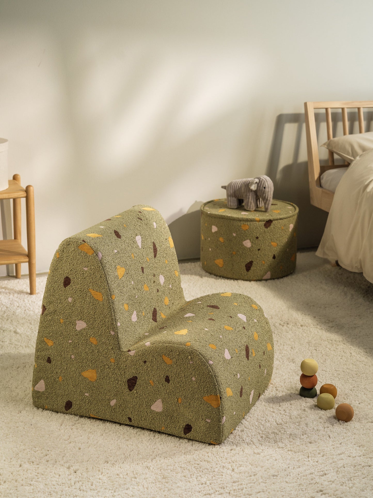 Wigiwama Terrazzo Moss Cloud Chair - geweven kinderstoel