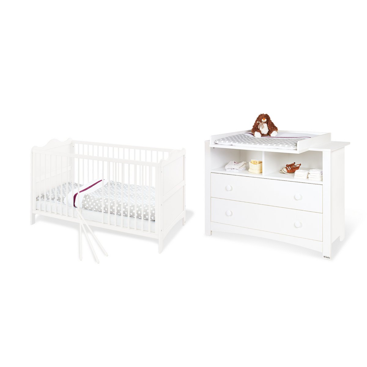 Florentina extra brede 2-delige babykamerset met ledikant en commode