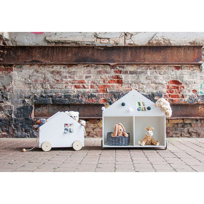 Kinderboekenkast op wielen Hus, wit