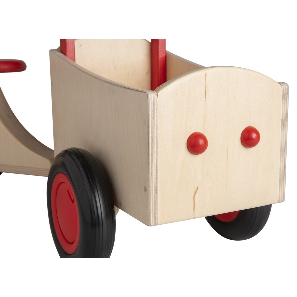 Van Dijk Toys houten kinder loop bakfiets vanaf 1 jaar - Rood (Kinderopvang kwaliteit)