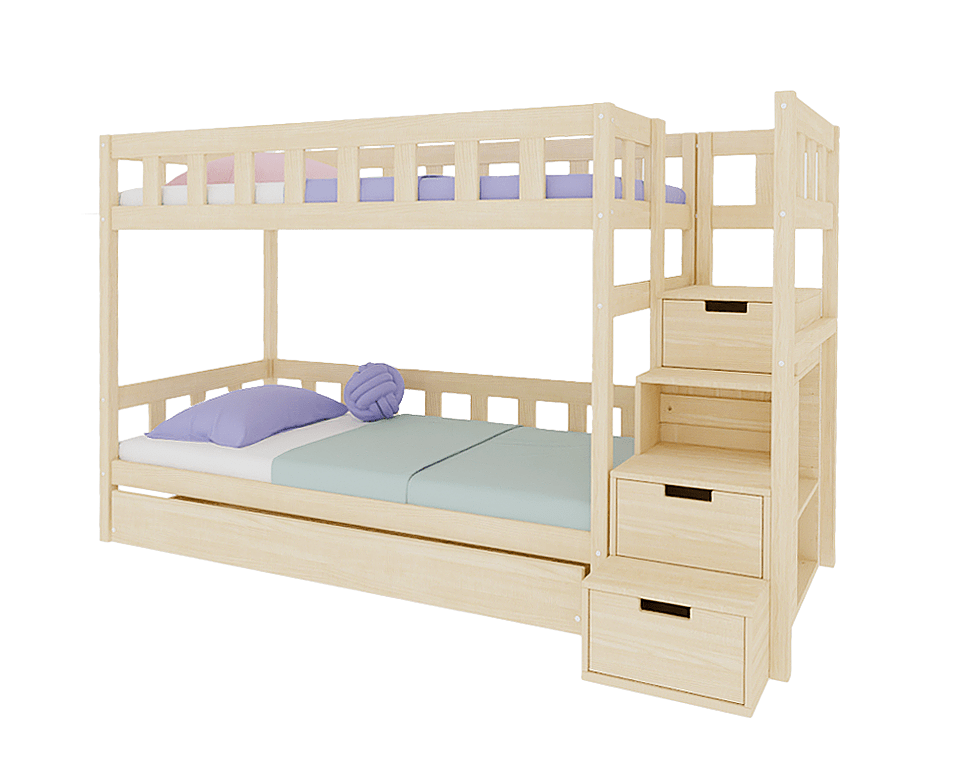 Stapelbed PLOTTY met trap vrijstaand