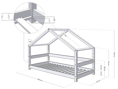 Huisbed Lucky - premium houten kinderbed in huisvorm - 