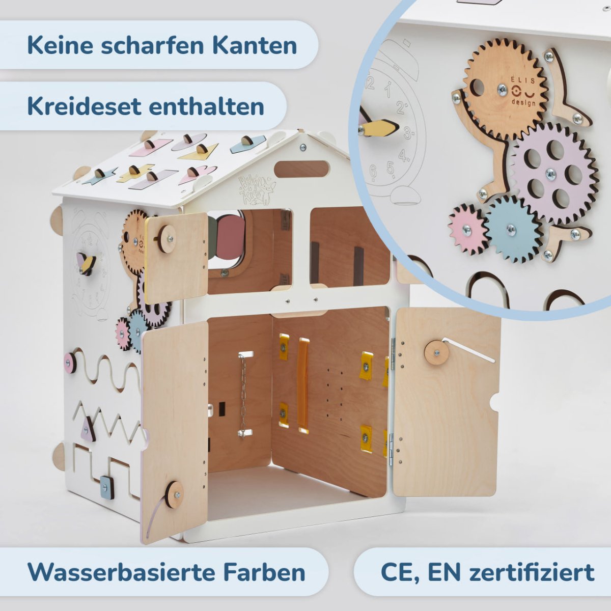 BusyKids Busy Board speelhuisje – wit/pastel, limited edition-Speelhuisje