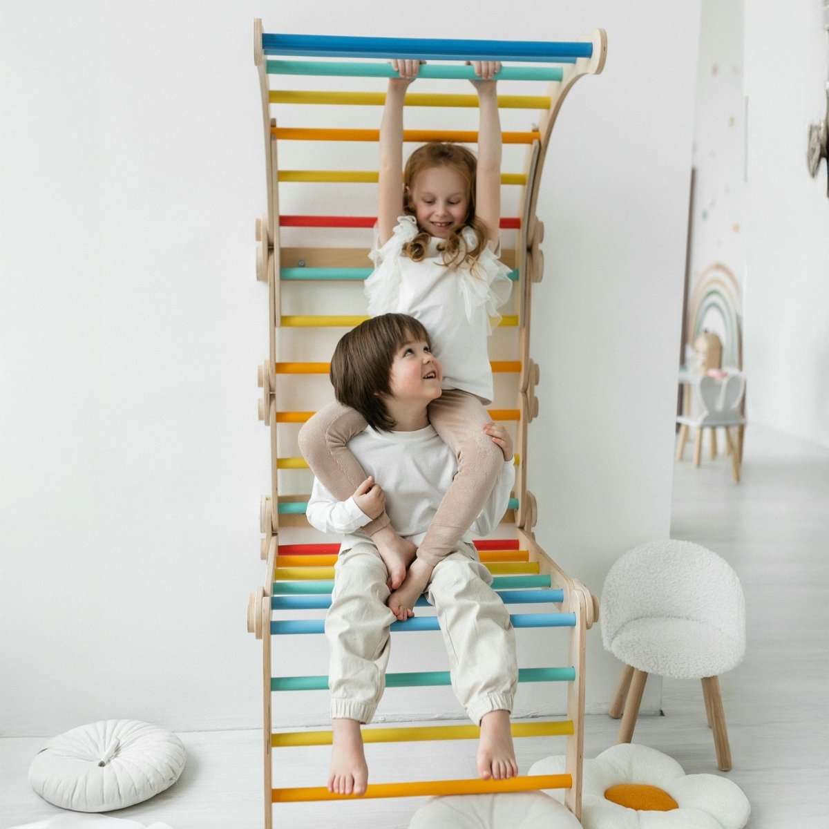 BusyKids klimrek – sprossenwand regenboog – productbeeld 7