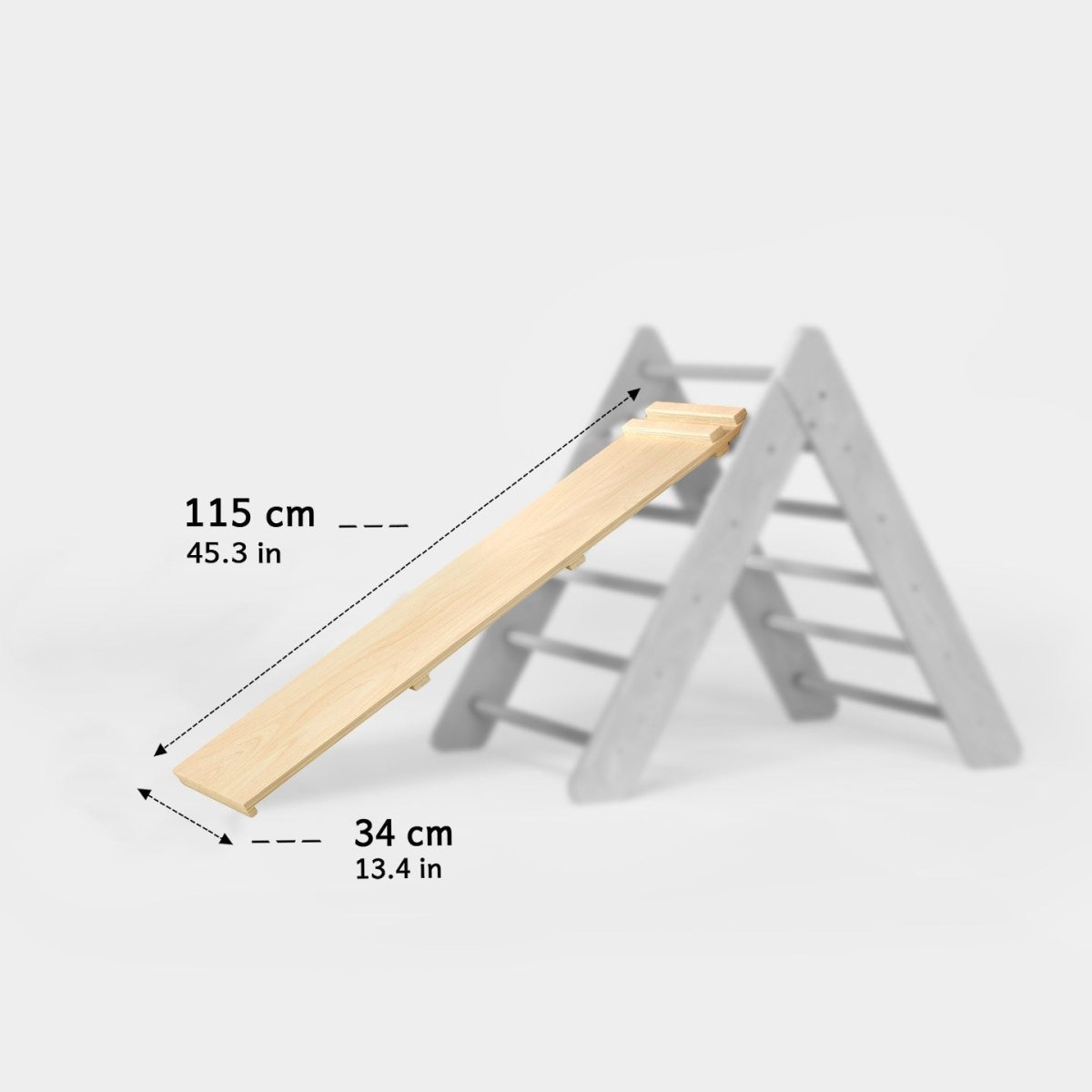BusyKids Pikler set – driehoek, plank & balanswip – regenboog – productbeeld 7