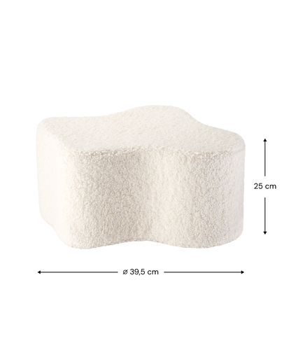 Wigiwama Cream White Cloud Pouffe - teddystof poef