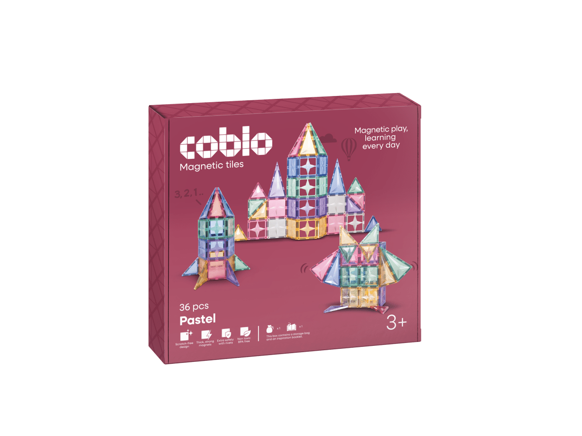 Coblo Magnetische Tegels Pastel – 36 stuks verpakking