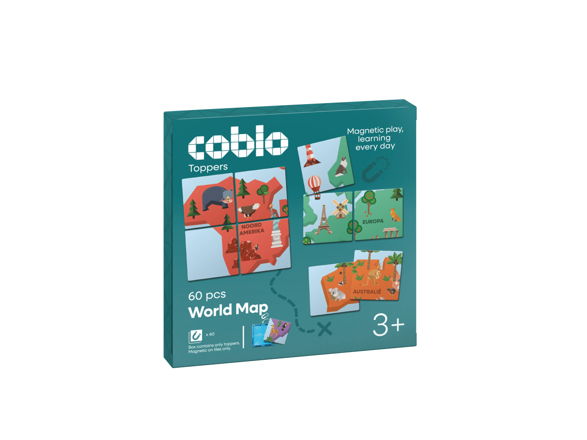Coblo Toppers Wereldkaart – 60 stuks verpakking