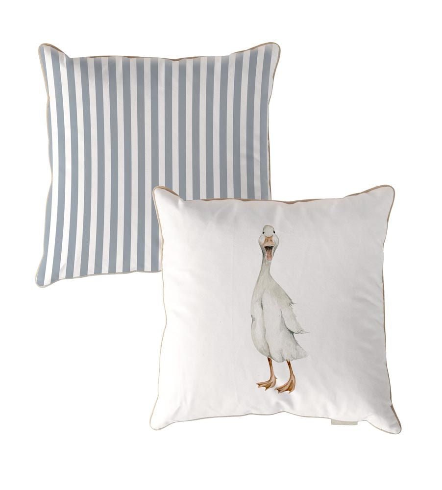 Duck Stripes Blue Cushion - 