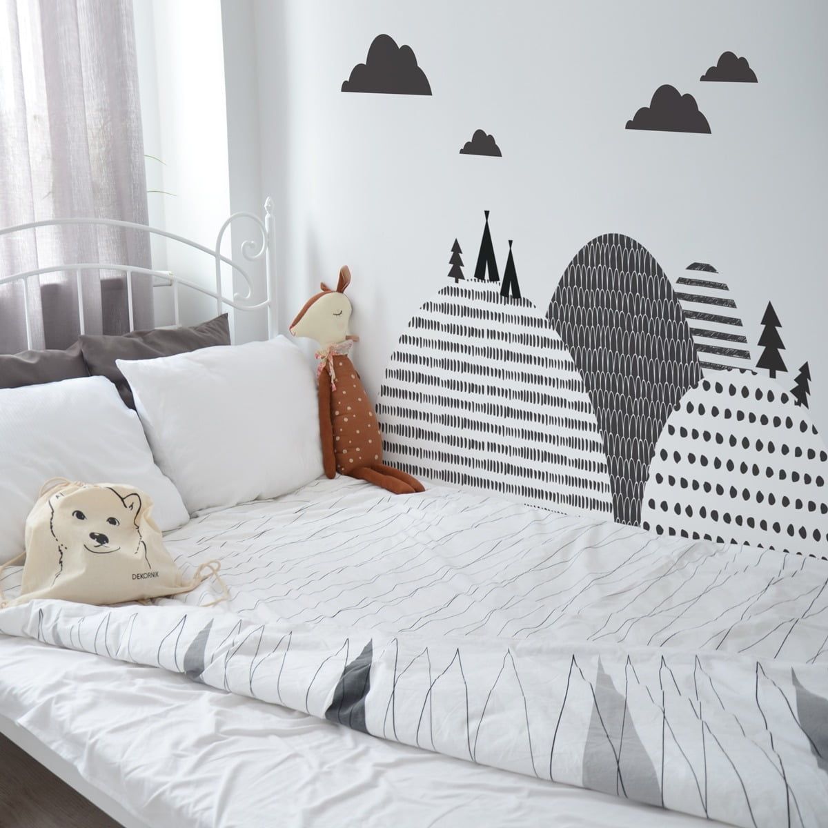 Northern Mountains Behind - The - Bed Wallsticker - 