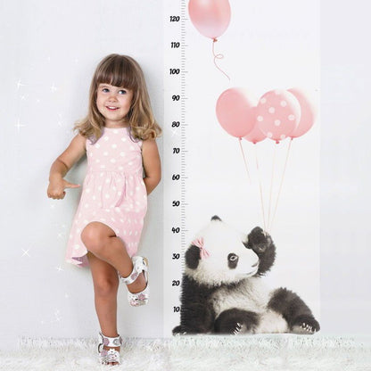 Panda With Pink Balloons Growth Chart - 