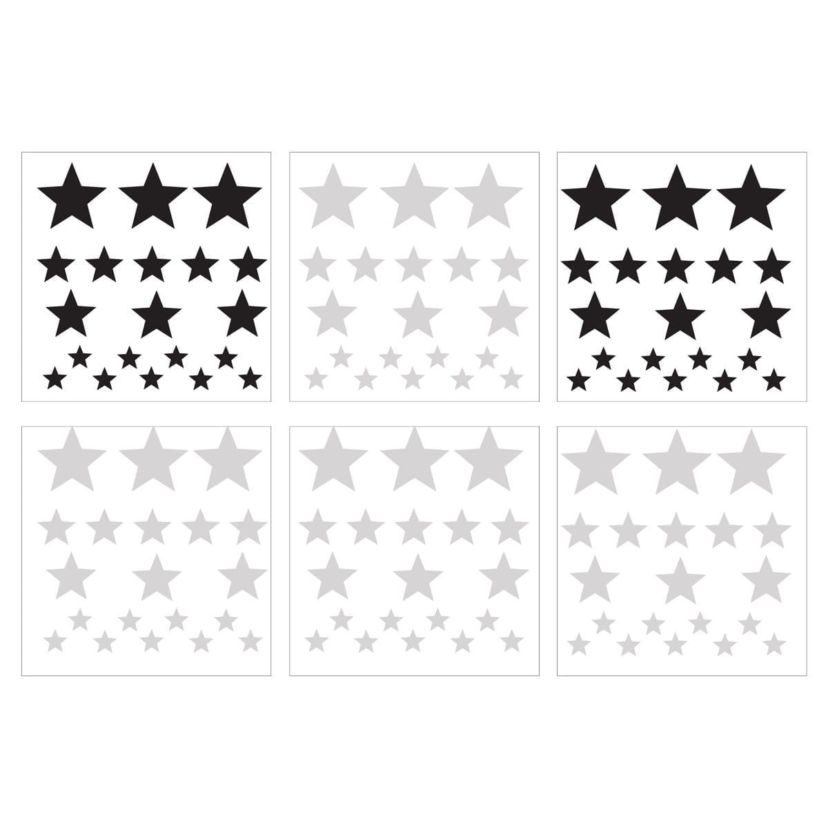 Set: Stars Gray Black - 