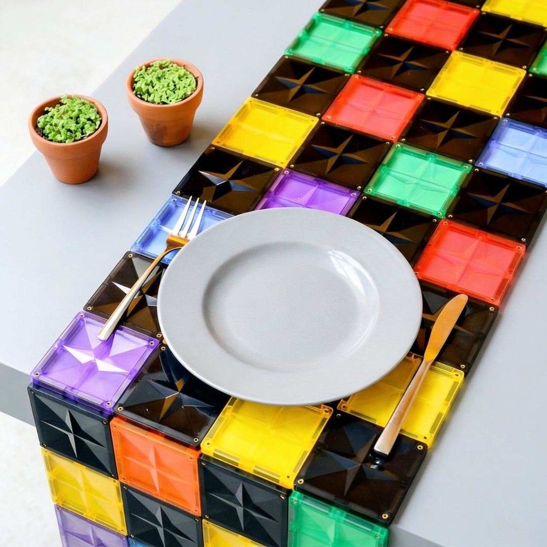 Coblo Magnetische Tegels Zwart – 22 stuks incl. 2 auto-onderstellen in gebruik
