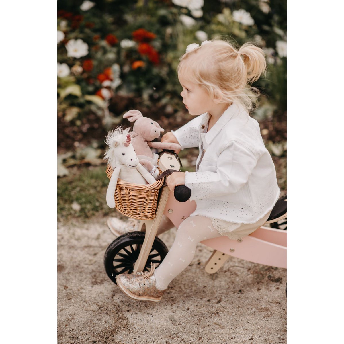Kinderfeets 2-in-1 houten loopfiets & driewieler Tiny Tot Plus - Silver Sage