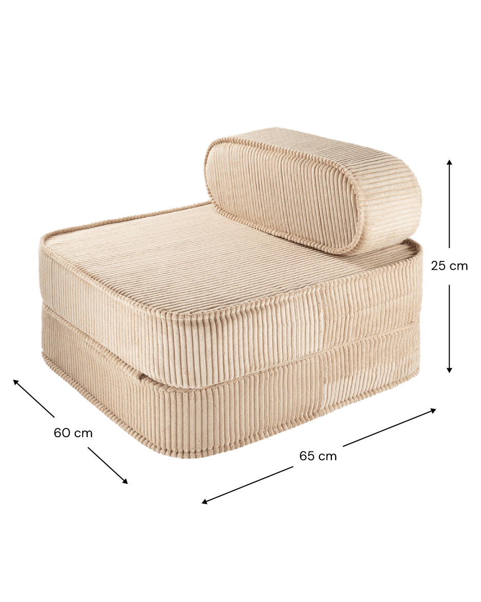 Wigiwama Brown Sugar Flip Chair - ribstof kinderstoel