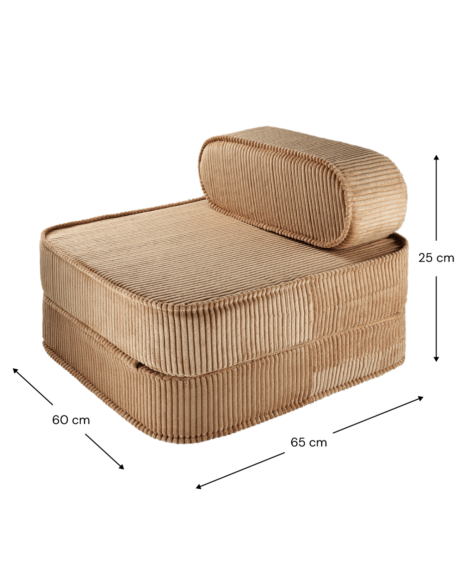 Wigiwama Toffee Flip Chair - ribstof kinderstoel