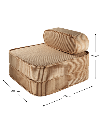 Wigiwama Toffee Flip Chair - ribstof kinderstoel