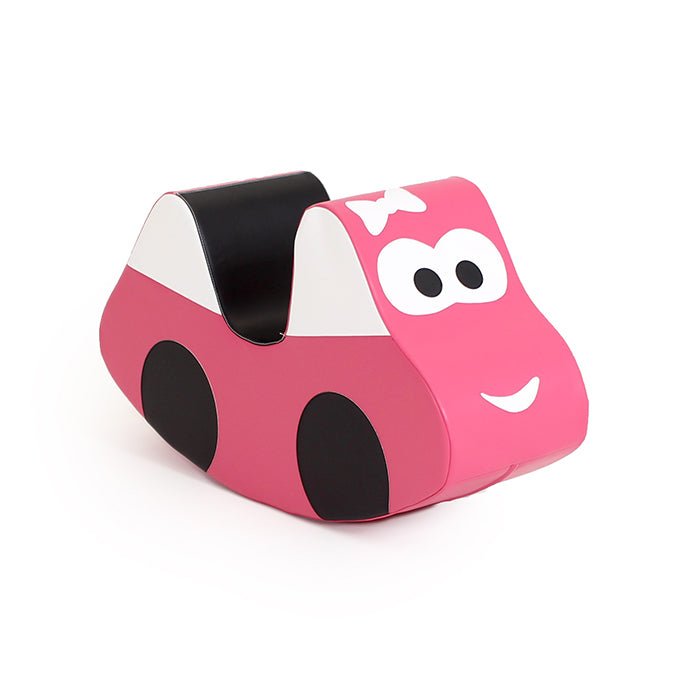 Soft Play Ride On Toy - Car in roze en wit
