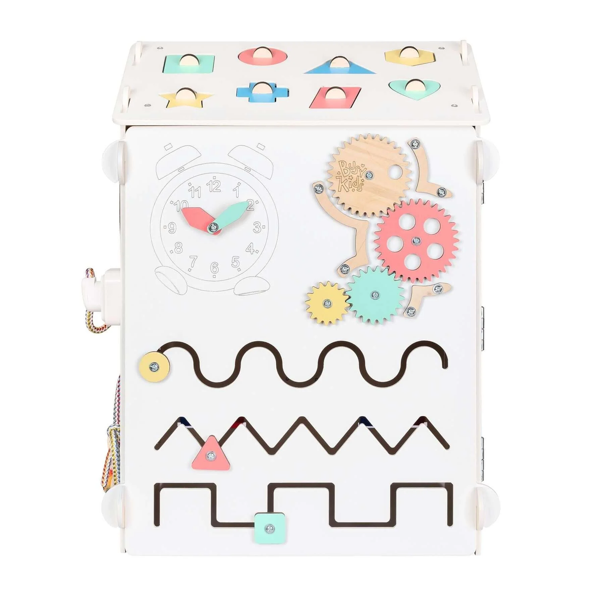 Set - Busy Board House White and Creative Cube