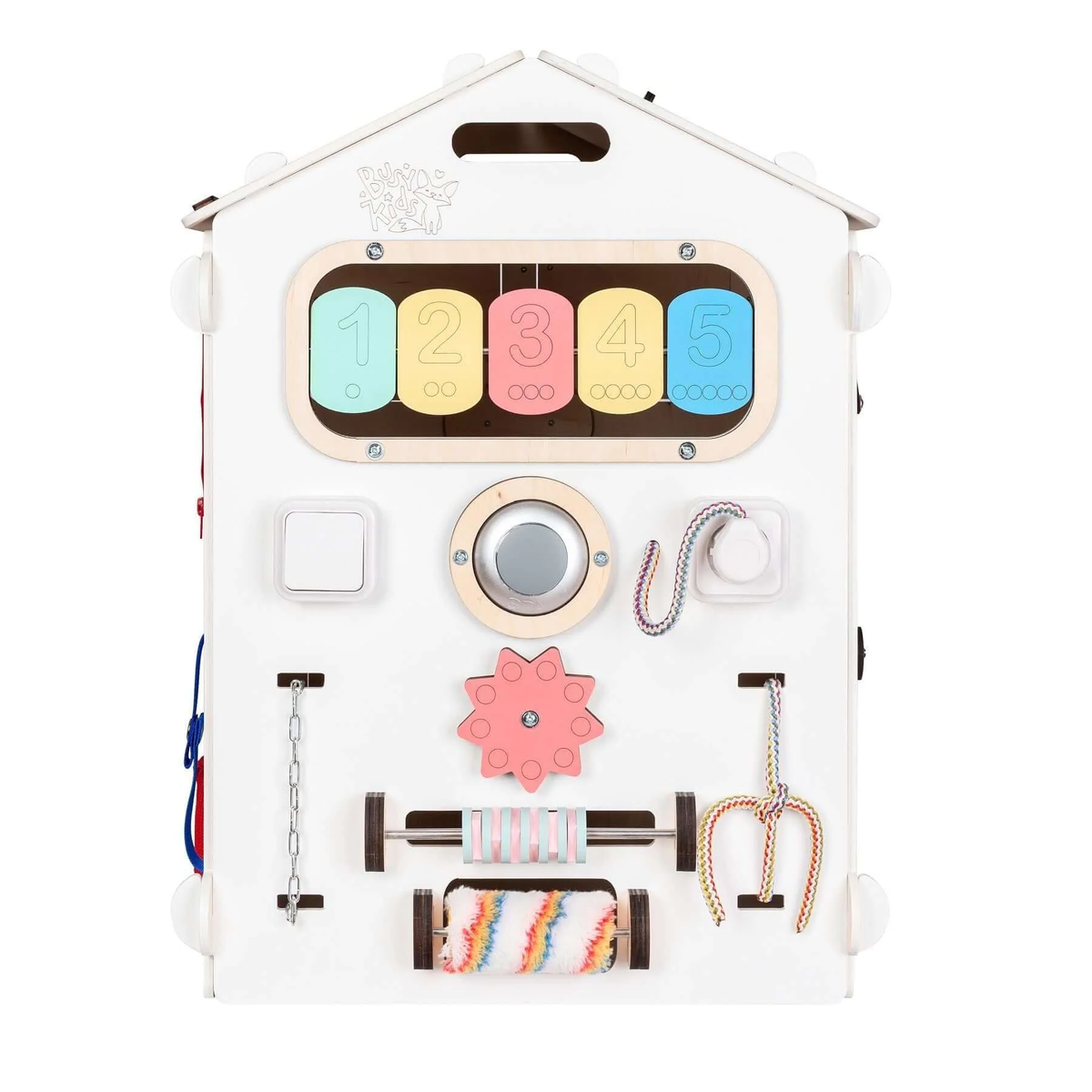 Set - Busy Board House White and Creative Cube