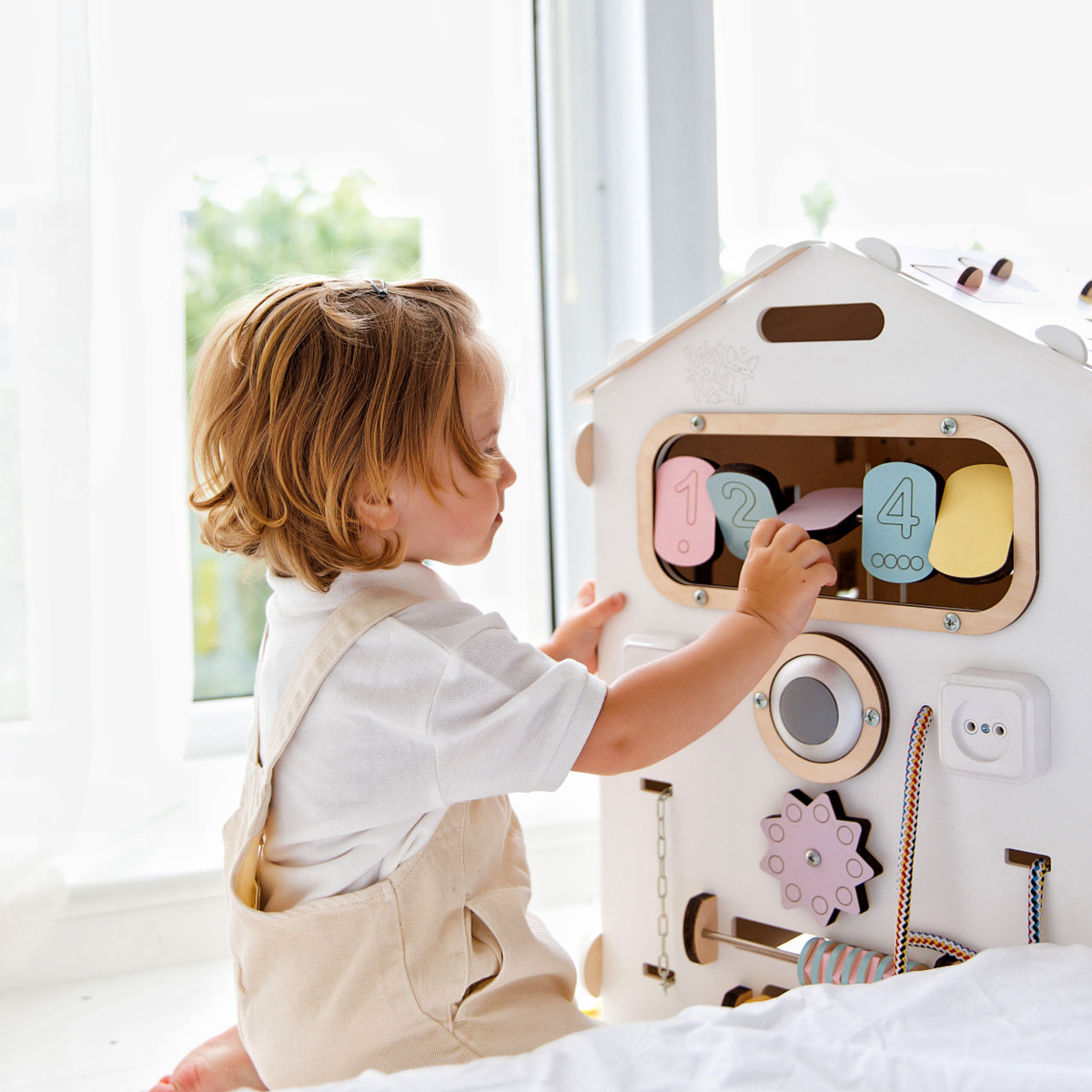 BusyBoard Sensory Play House White/Pastel - Limited Edition