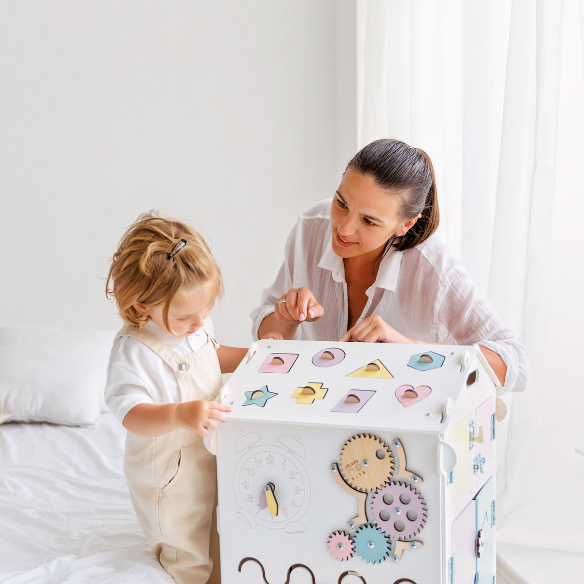 BusyBoard Sensory Play House White/Pastel - Limited Edition