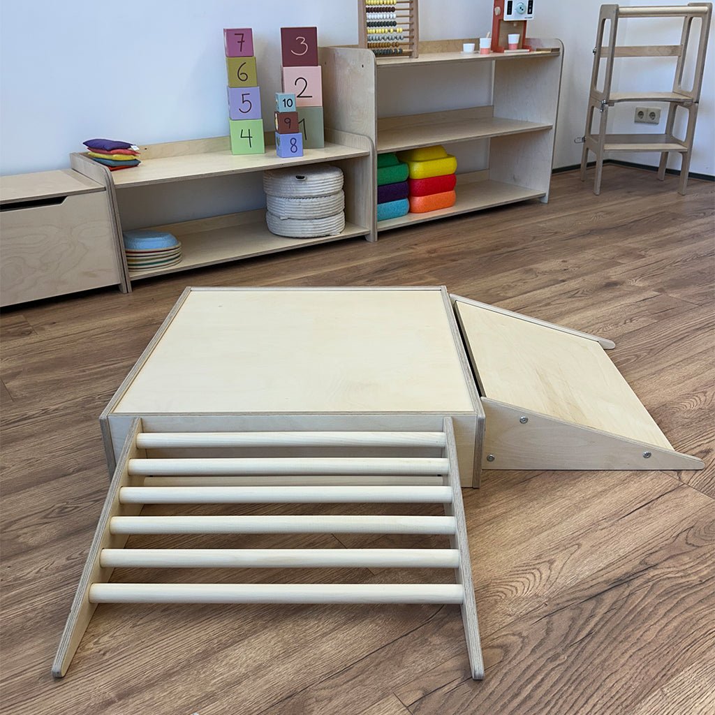 Houten kruipheuvel - trap 16 cm - kruipkist accessoire - 