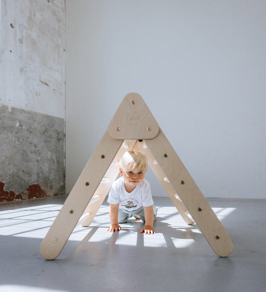 Pikler klimdriehoek premium - inklapbaar - naturel - 